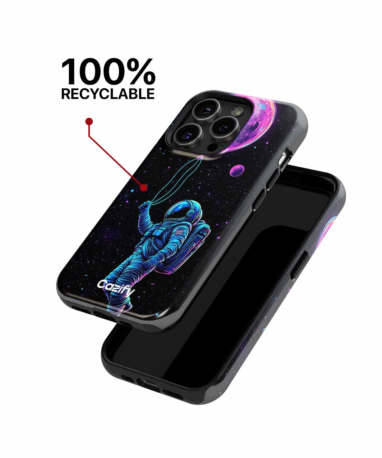 Bubbly Astronaut Floating in Space iPhone case Case Cazify - Delivery Canada