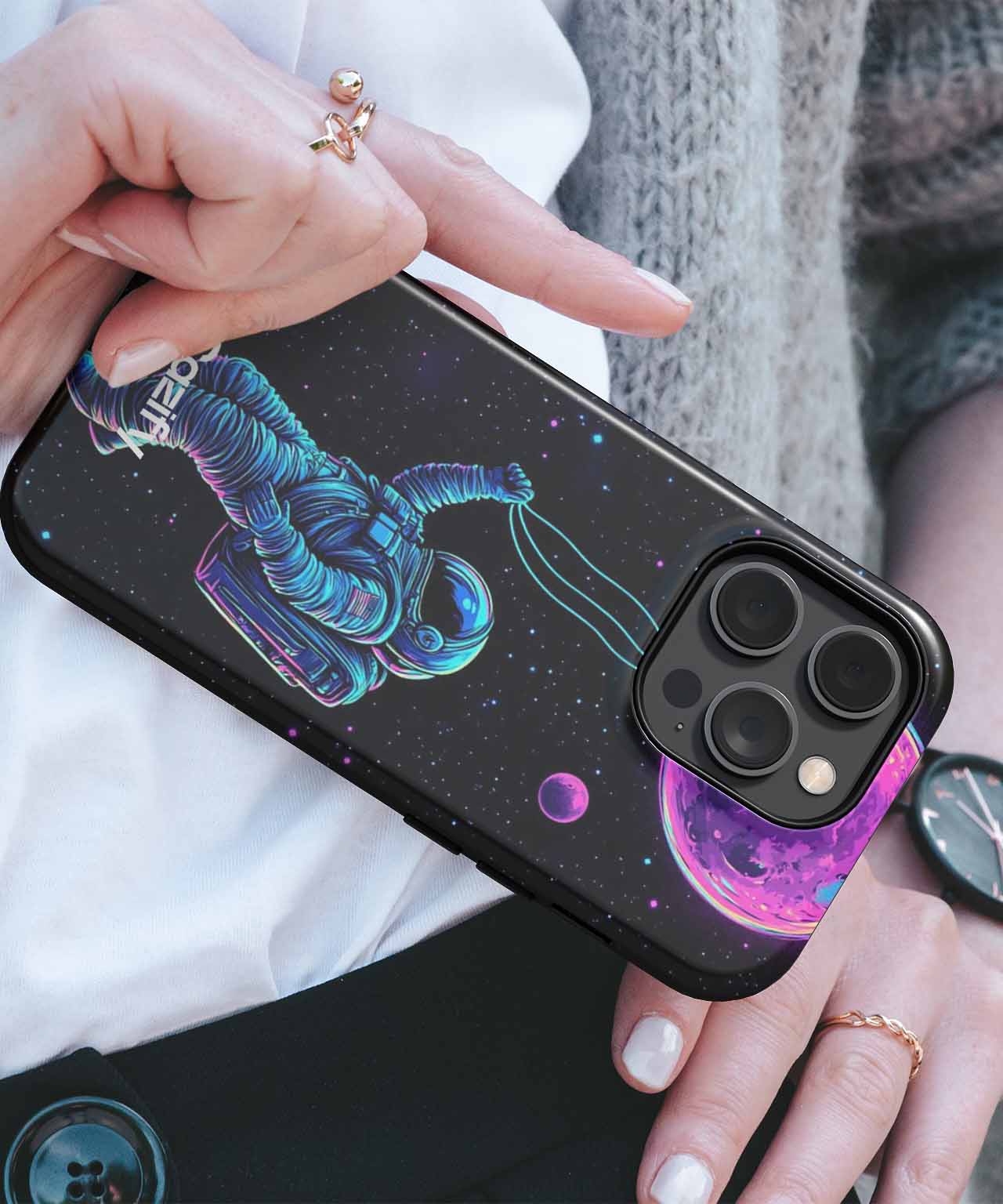 Bubbly Astronaut Floating in Space iPhone case Case Cazify - Delivery Canada
