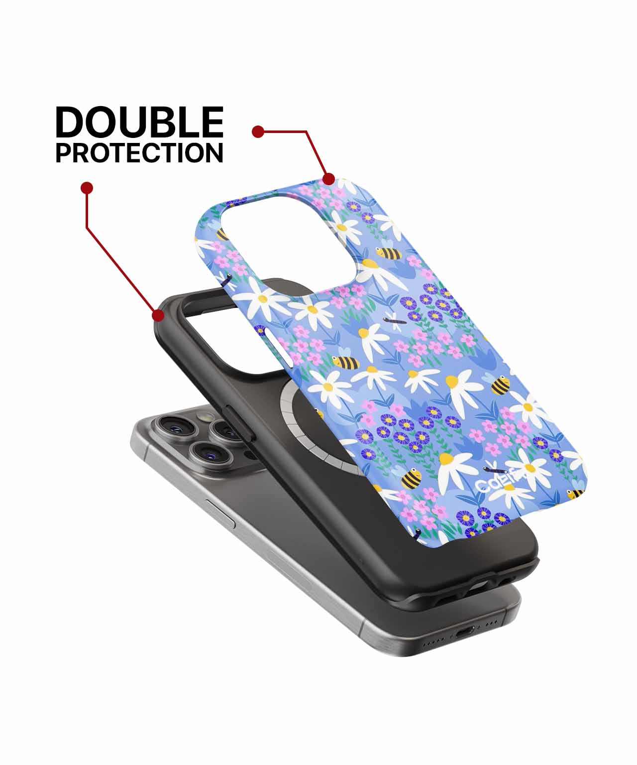 Buzzing Bee Paradise with Floral Delight iPhone case Case Cazify - Delivery Canada