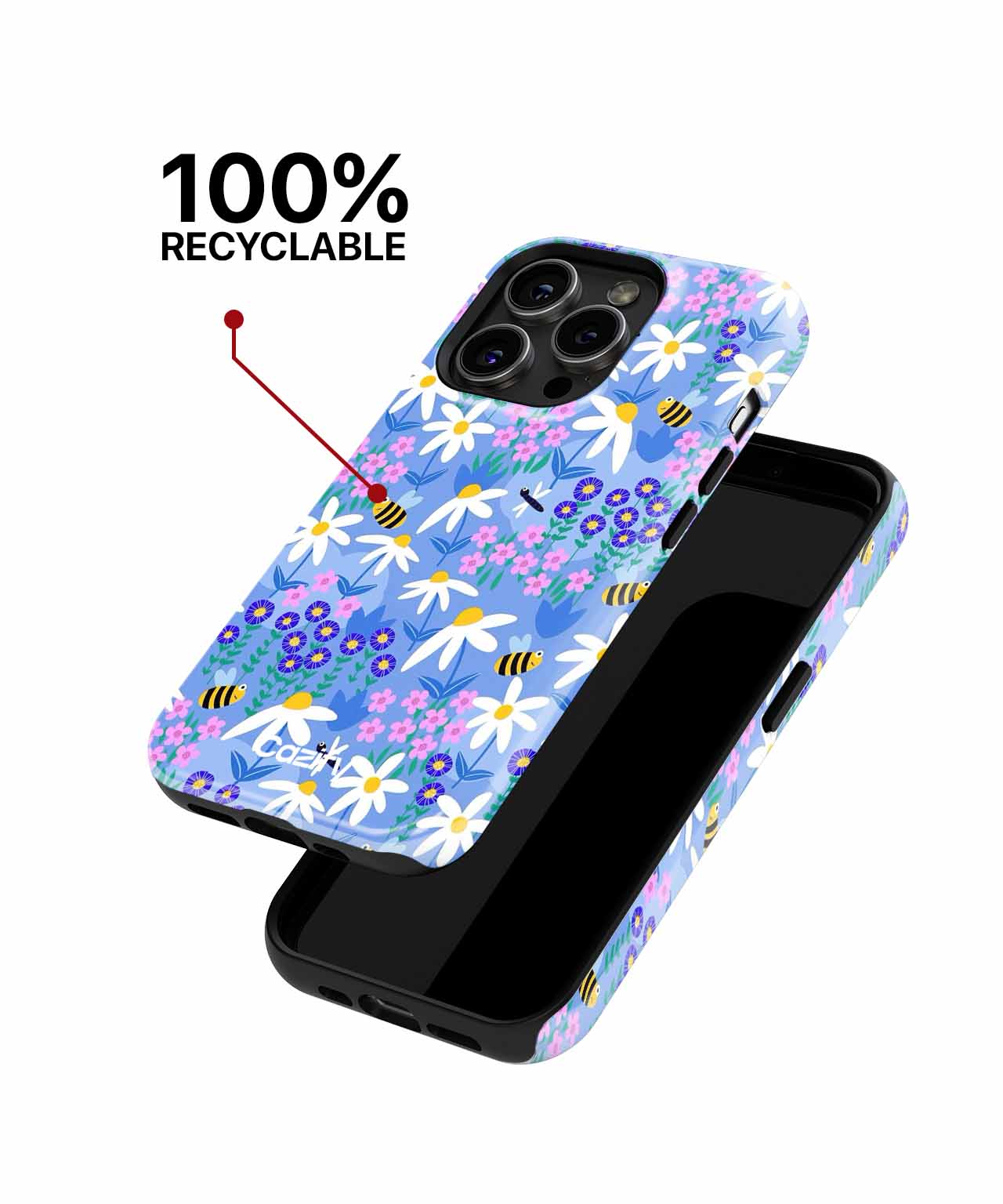 Buzzing Bee Paradise with Floral Delight iPhone case Case Cazify - Delivery Canada