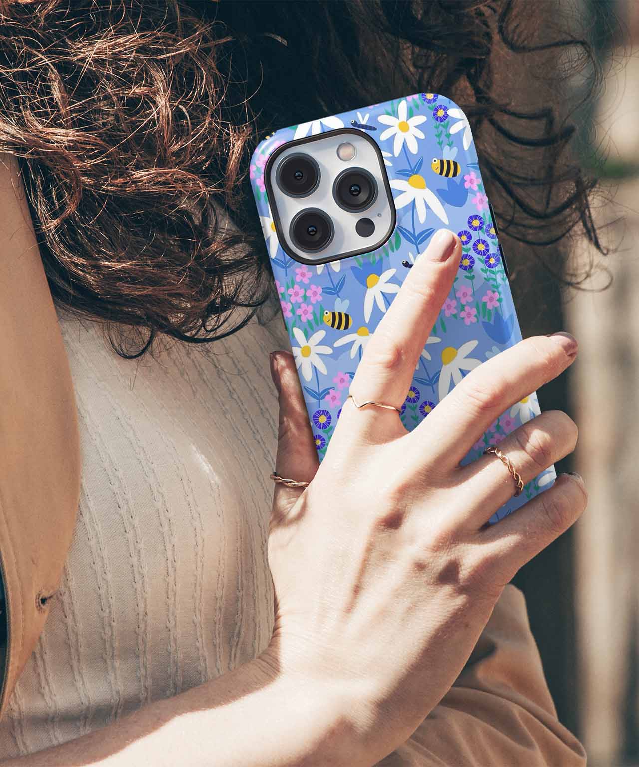 Buzzing Bee Paradise with Floral Delight iPhone case Case Cazify - Delivery Canada