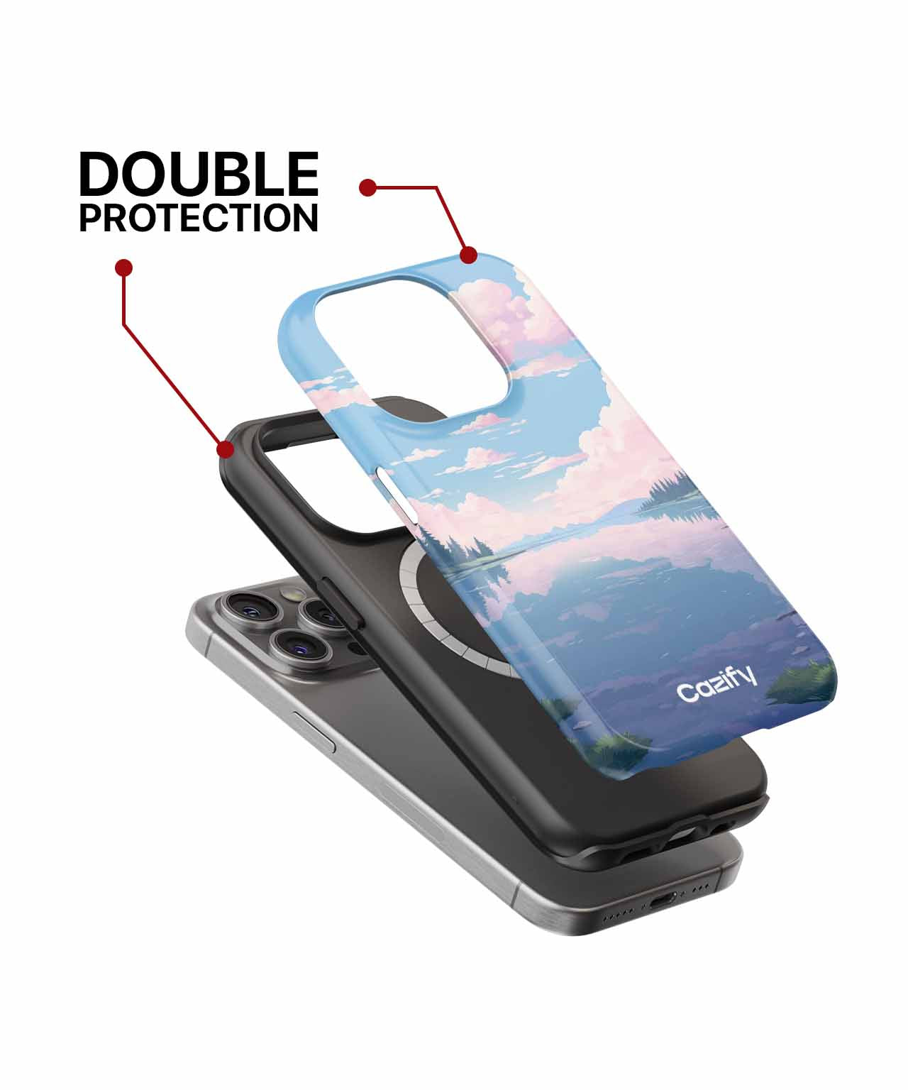 Calm Waters Reflecting Cotton Candy Clouds iPhone case Case Cazify - Delivery Canada