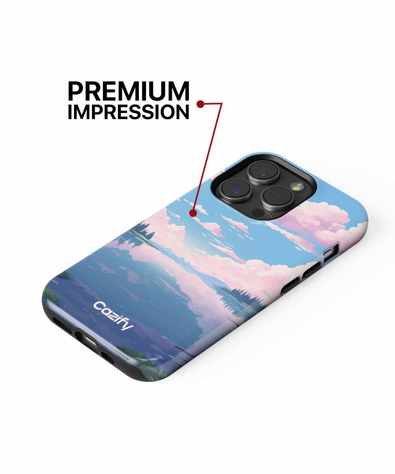 Calm Waters Reflecting Cotton Candy Clouds iPhone case Case Cazify - Delivery Canada