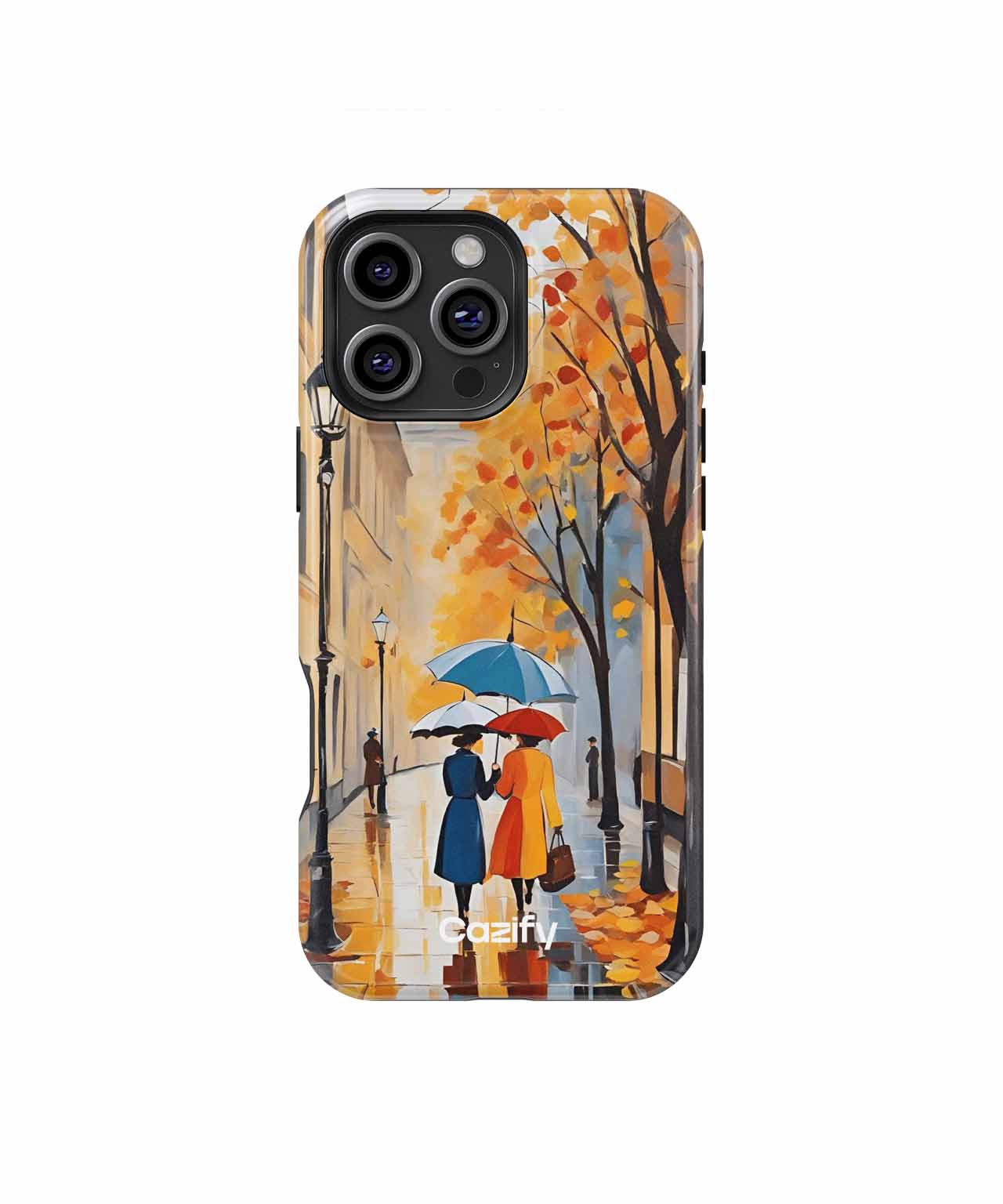 Charming Autumn Stroll with Colorful Umbrellas iPhone case Case Cazify - Delivery Canada