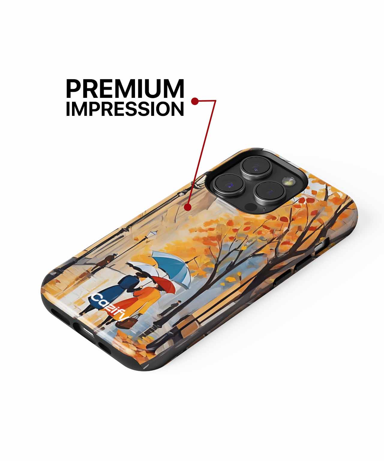 Charming Autumn Stroll with Colorful Umbrellas iPhone case Case Cazify - Delivery Canada