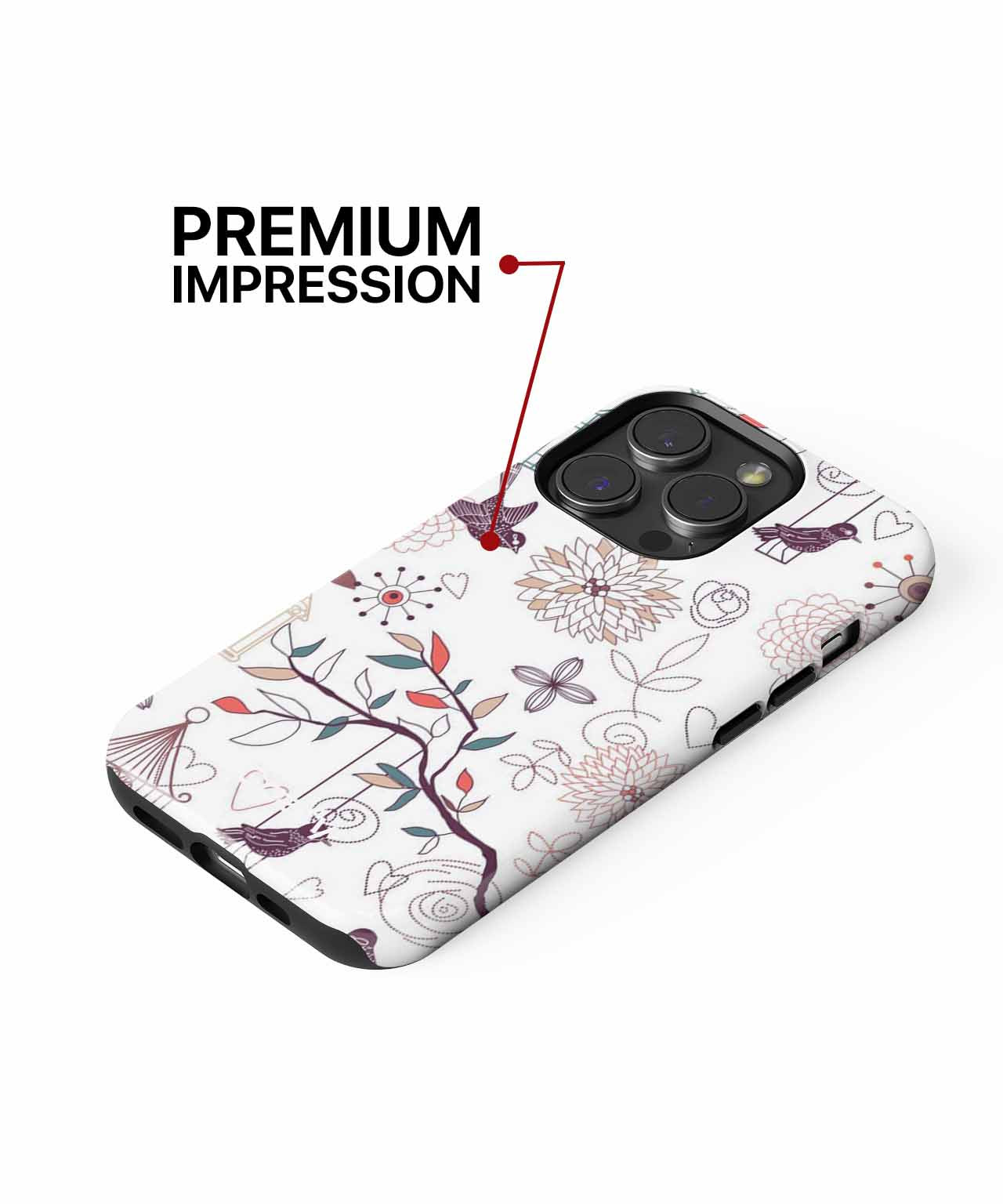 Charming Birds and Blooms Design iPhone case Case Cazify - Delivery Canada
