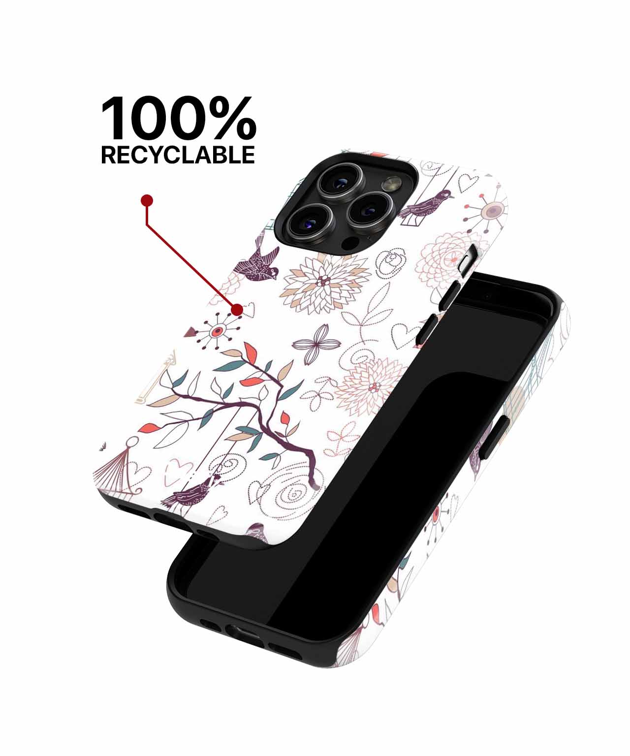 Charming Birds and Blooms Design iPhone case Case Cazify - Delivery Canada