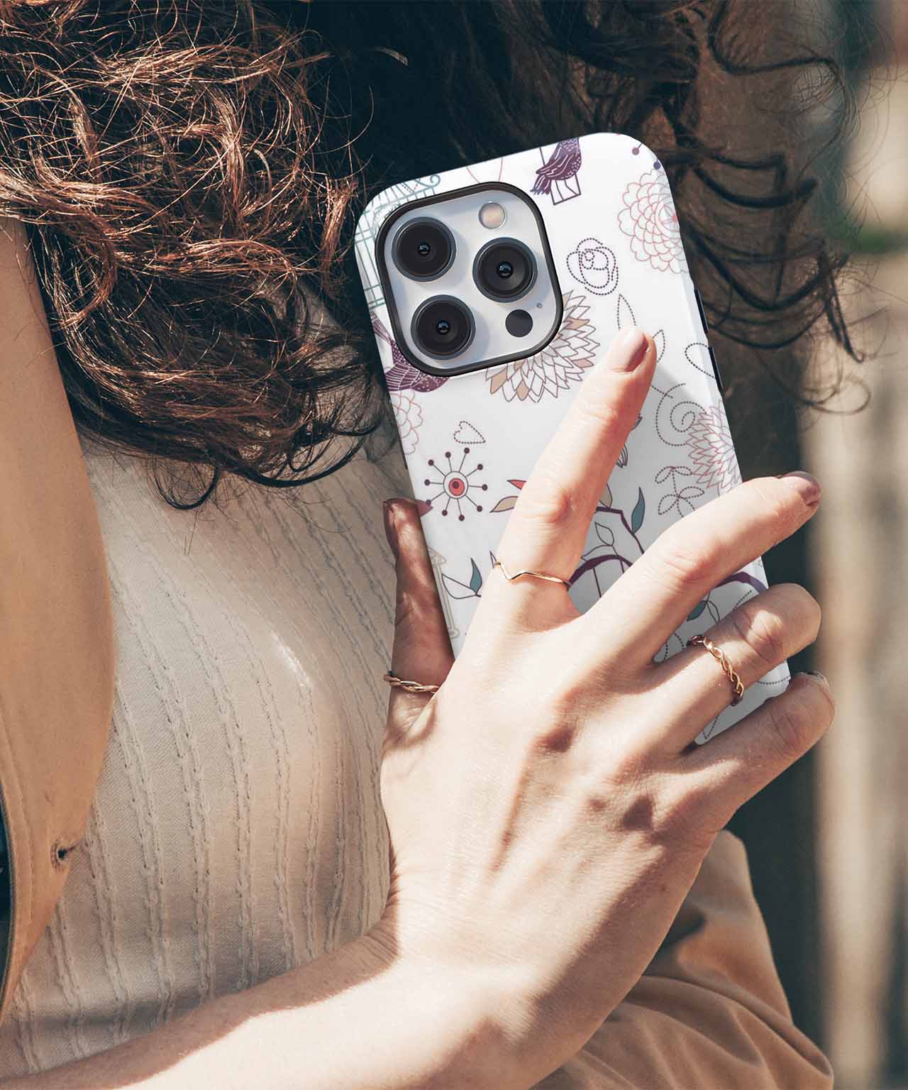 Charming Birds and Blooms Design iPhone case Case Cazify - Delivery Canada