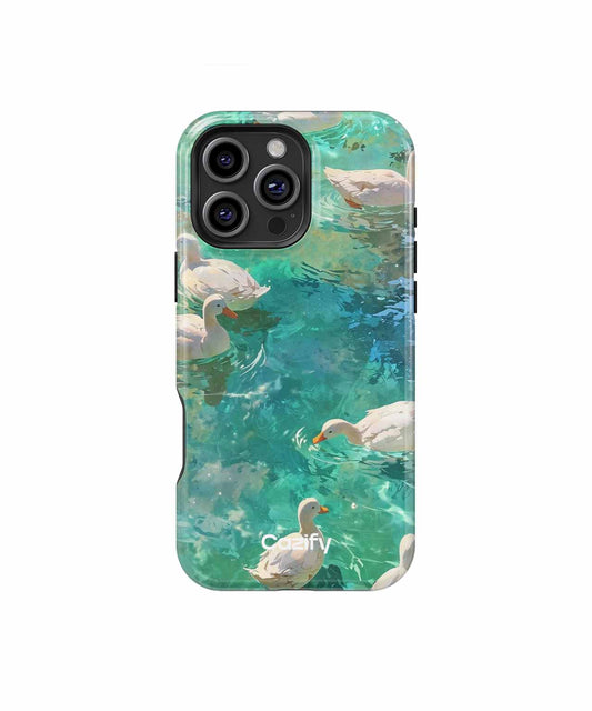 Charming Ducks Swimming in Turquoise Bliss iPhone case Case Cazify - Delivery Canada