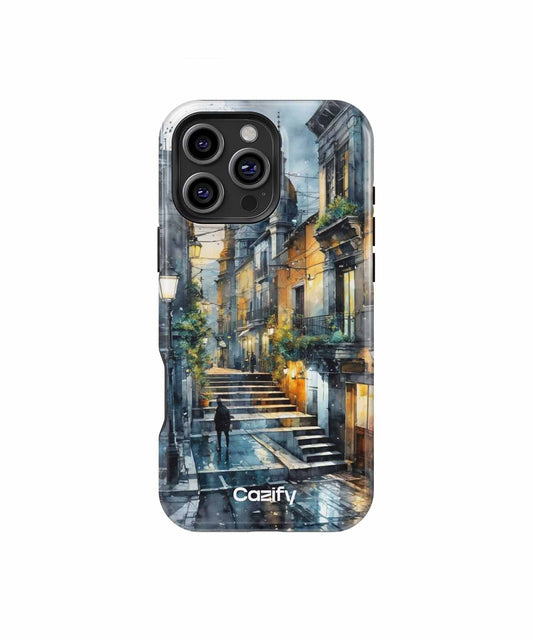 Charming Rainy Evening City Walk iPhone case Case Cazify - Delivery Canada