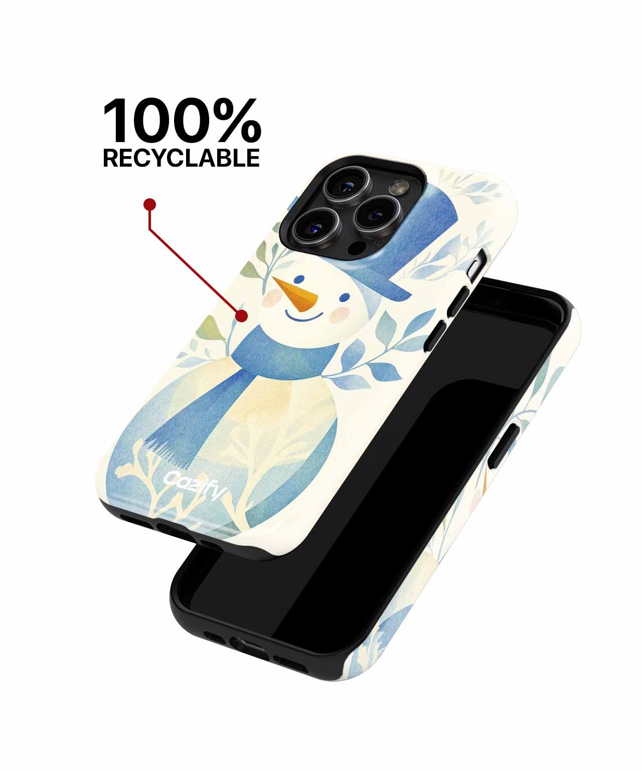 Charming Snowman Smiling in Winter Wonderland iPhone case Case Cazify - Delivery Canada
