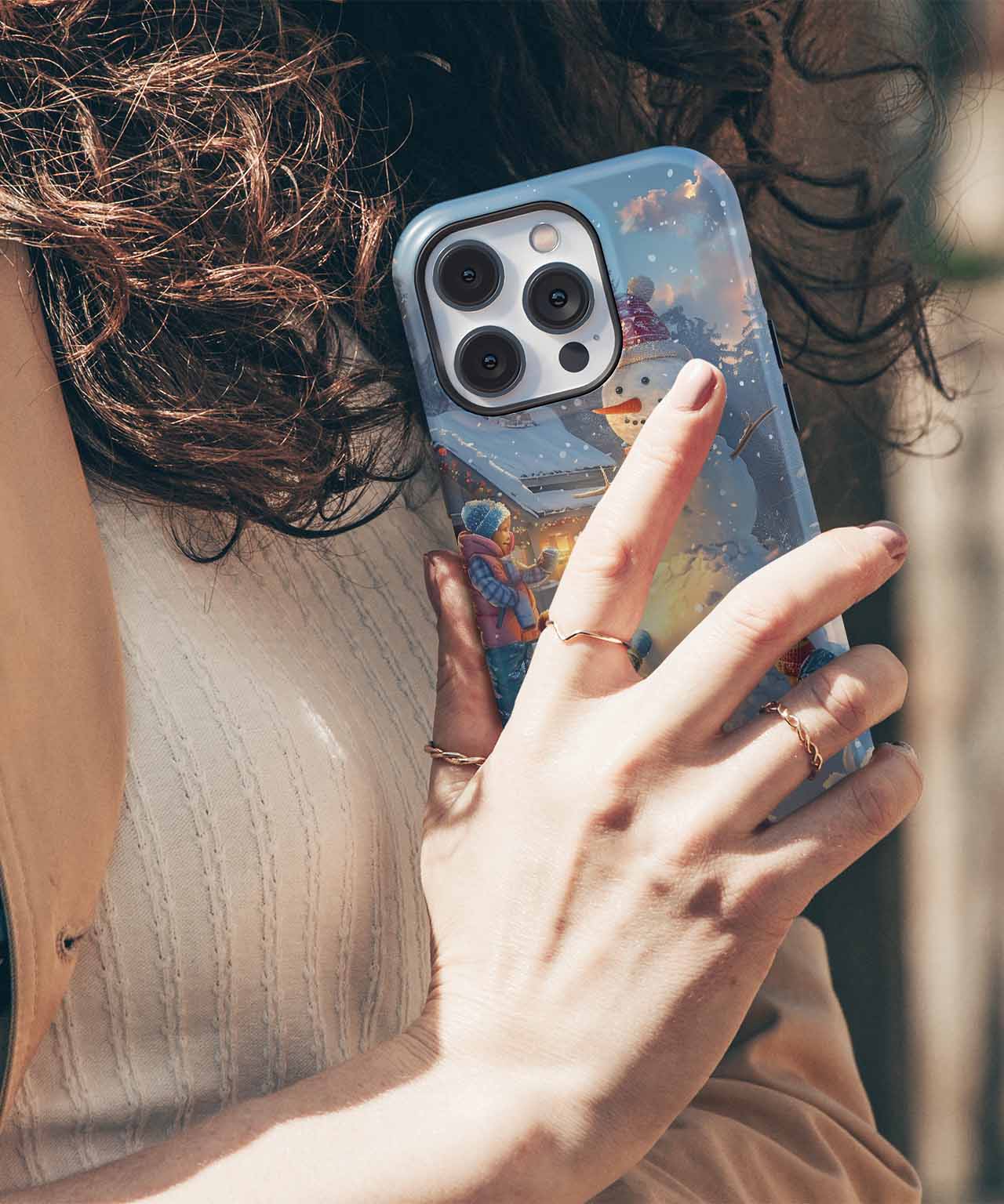 Charming Snowy Adventure with Friends iPhone case Case Cazify - Delivery Canada