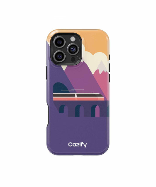 Charming Train Whizzing Through Mountains iPhone case Case Cazify - Delivery Canada