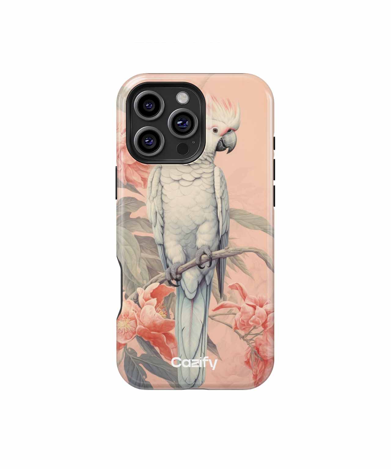 Charming White Parrot Among Blooms iPhone case Case Cazify - Delivery Canada