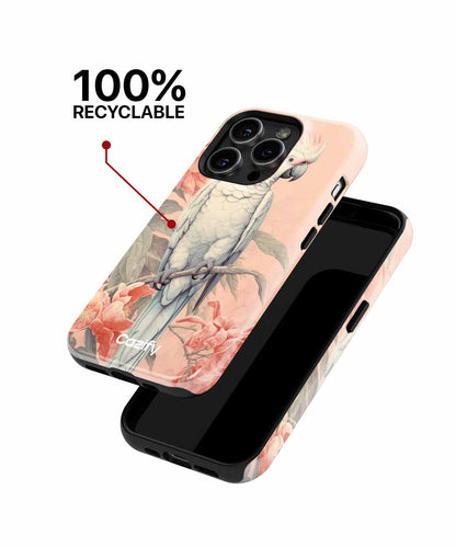 Charming White Parrot Among Blooms iPhone case Case Cazify - Delivery Canada