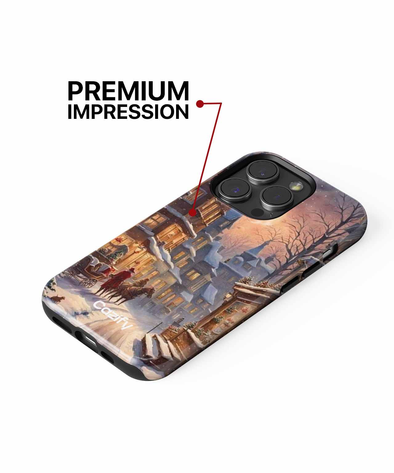 Charming Winter Evening in a Village iPhone case Case Cazify - Delivery Canada