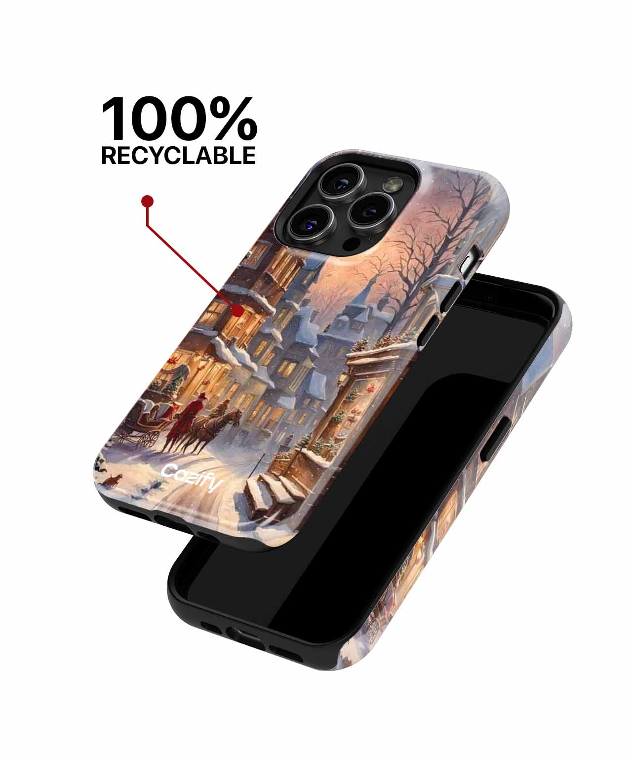 Charming Winter Evening in a Village iPhone case Case Cazify - Delivery Canada