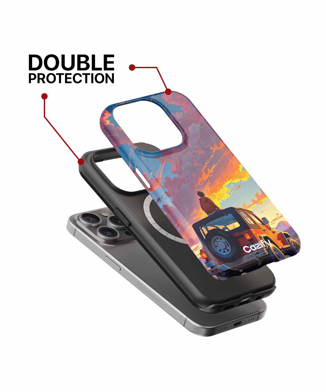Chasing Magical Sunsets on a Jeep iPhone case Case Cazify - Delivery Canada