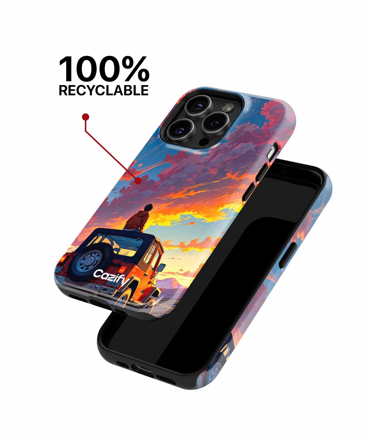 Chasing Magical Sunsets on a Jeep iPhone case Case Cazify - Delivery Canada