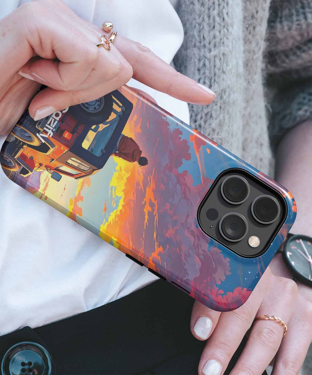 Chasing Magical Sunsets on a Jeep iPhone case Case Cazify - Delivery Canada