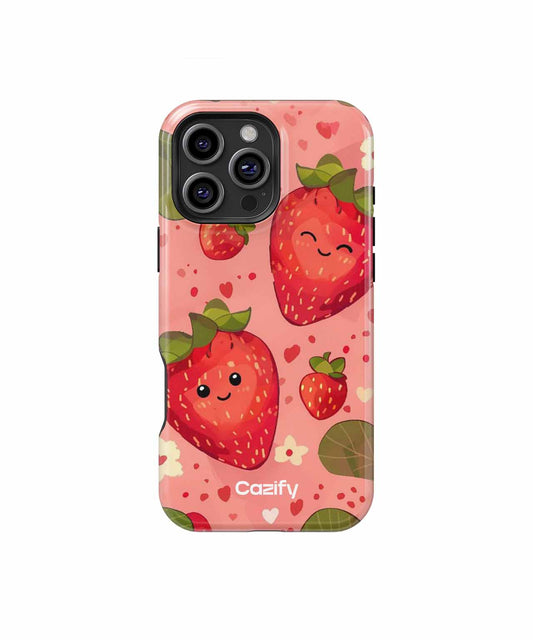Cheerful Berry Friends on Pink iPhone case Case Cazify - Delivery Canada