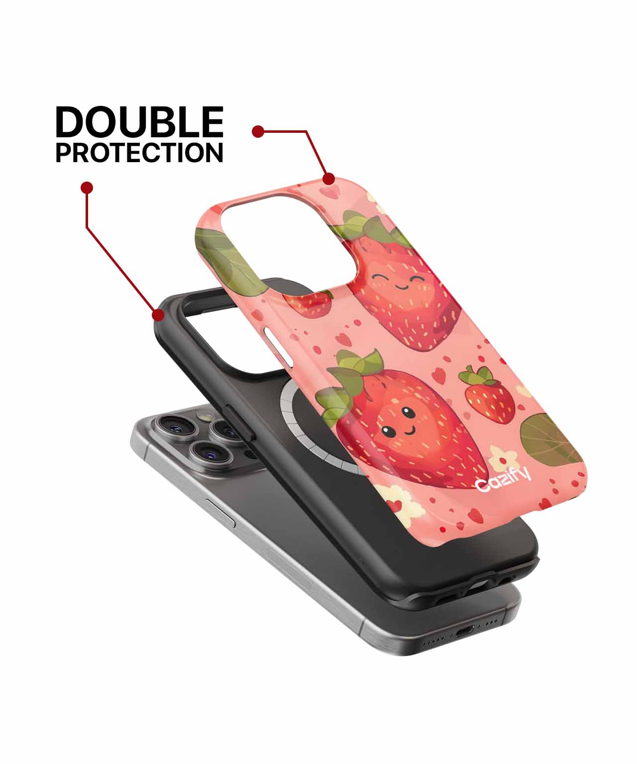 Cheerful Berry Friends on Pink iPhone case Case Cazify - Delivery Canada