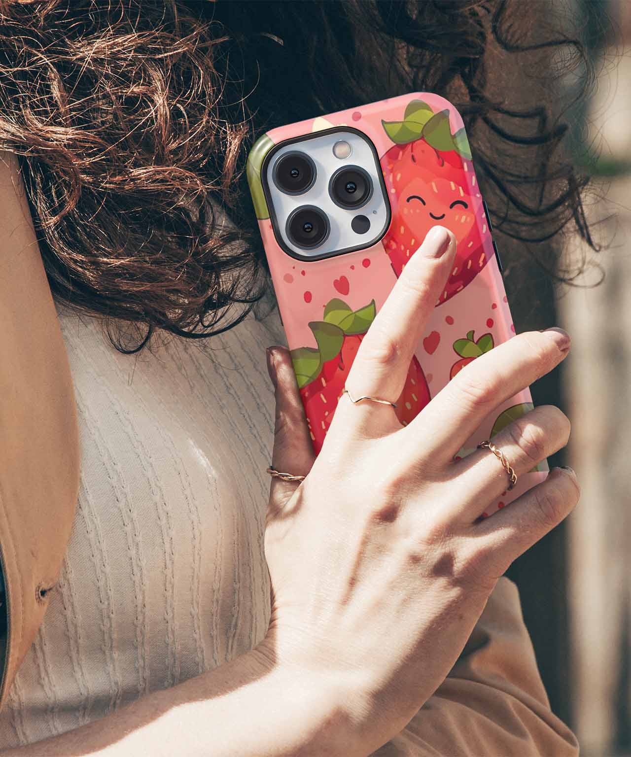 Cheerful Berry Friends on Pink iPhone case Case Cazify - Delivery Canada