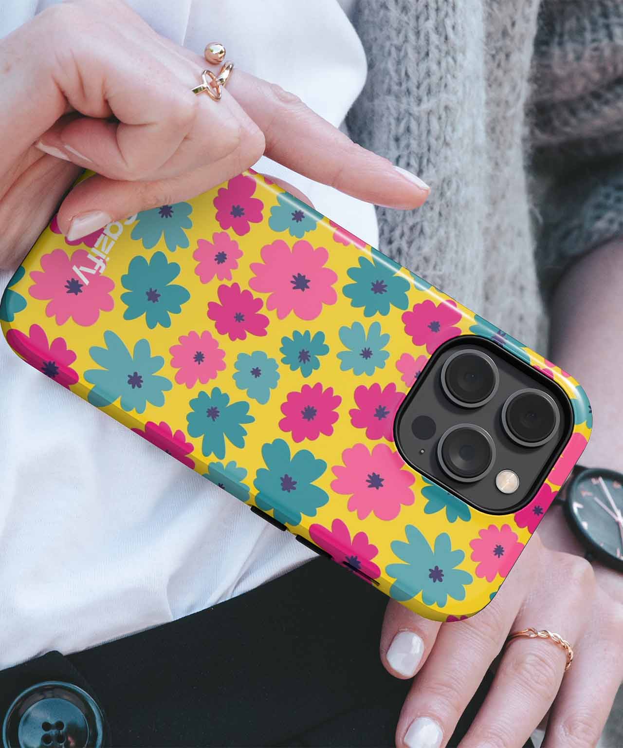 Cheerful Blossom Explosion of Colors iPhone case Case Cazify - Delivery Canada