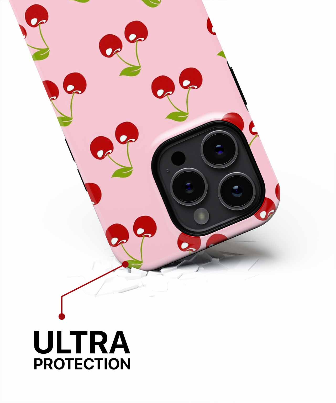 Cheerful Cherry Bliss on Pink Background iPhone case Case Cazify - Delivery Canada