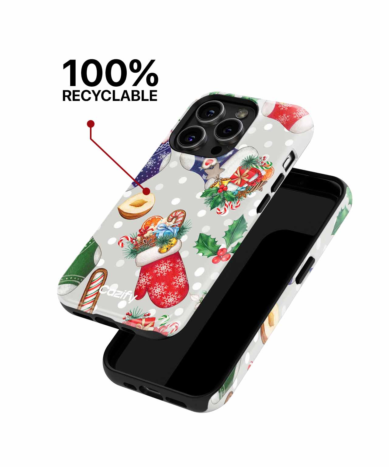 Cheerful Christmas Stockings with Treats iPhone case Case Cazify - Delivery Canada