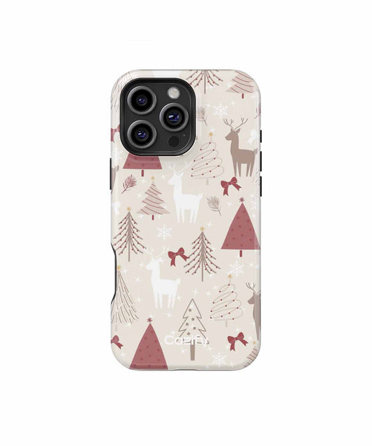 Cheerful Christmas Wonderland with Reindeer and Trees iPhone case Case Cazify - Delivery Canada