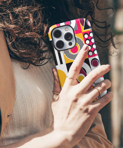 Cheerful Colorful Geometric Patterns iPhone case Case Cazify - Delivery Canada