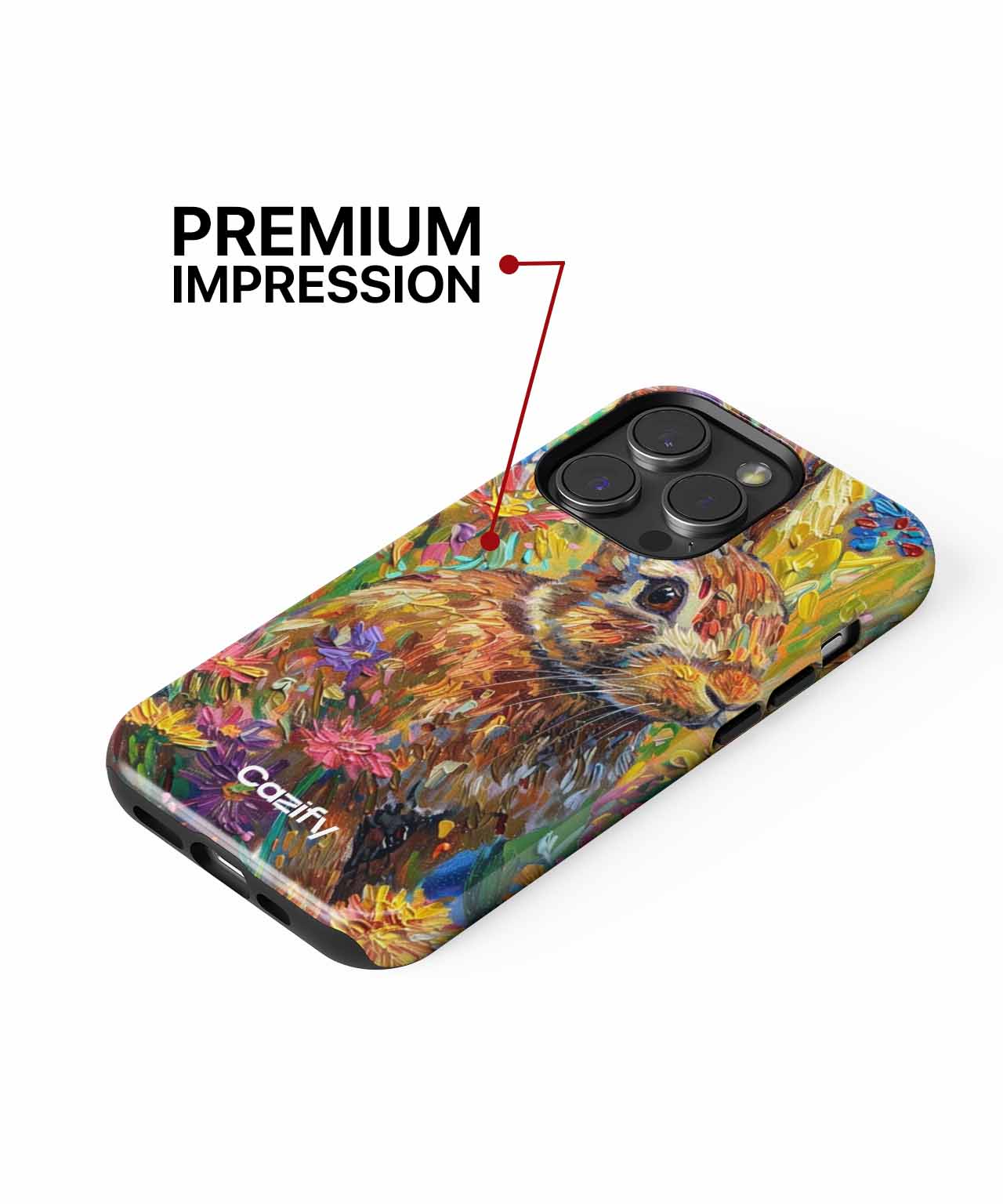 Cheerful Colorful Rabbit in Bloom iPhone case Case Cazify - Delivery Canada