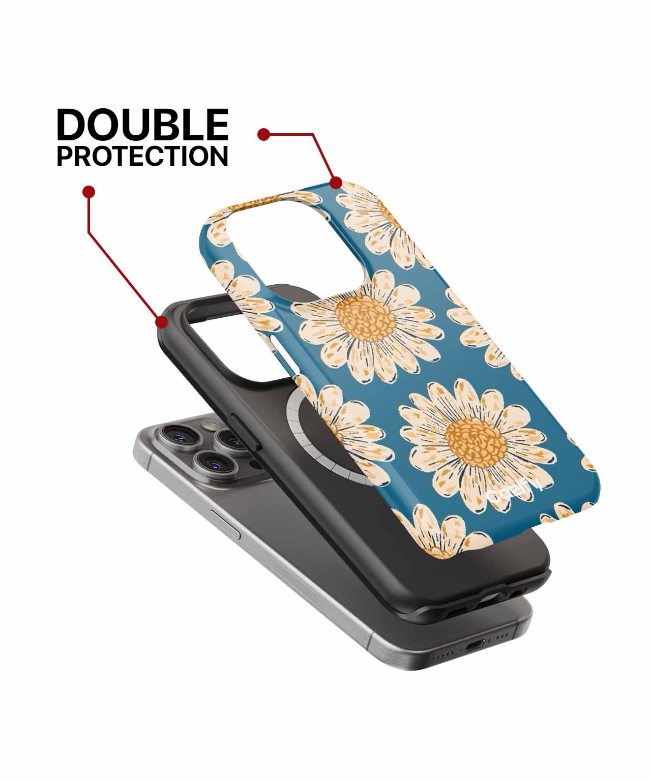 Cheerful Daisies Dance Under Blue Sky iPhone case Case Cazify - Delivery Canada