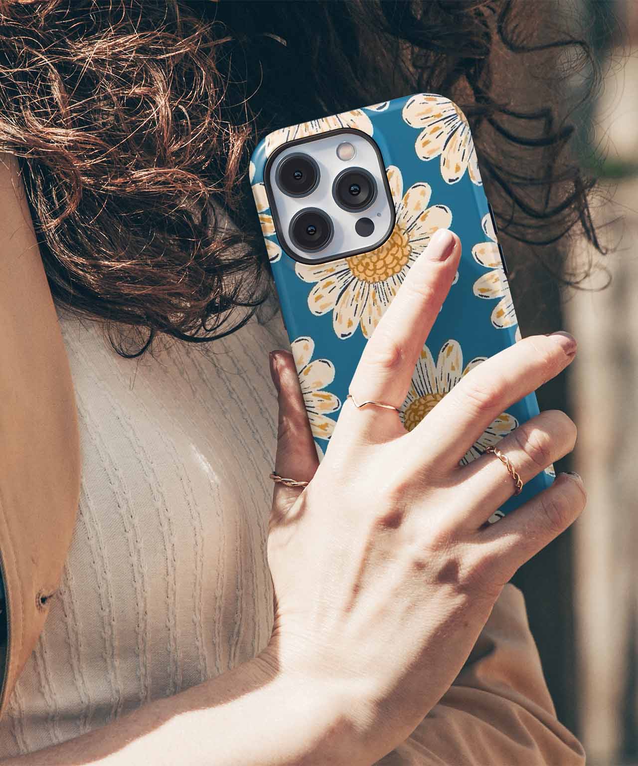 Cheerful Daisies Dance Under Blue Sky iPhone case Case Cazify - Delivery Canada