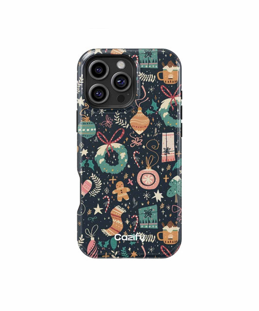 Cheerful Festive Holiday Pattern Full of Joy iPhone case Case Cazify - Delivery Canada
