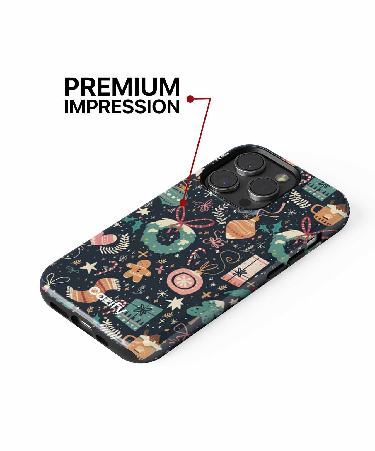 Cheerful Festive Holiday Pattern Full of Joy iPhone case Case Cazify - Delivery Canada