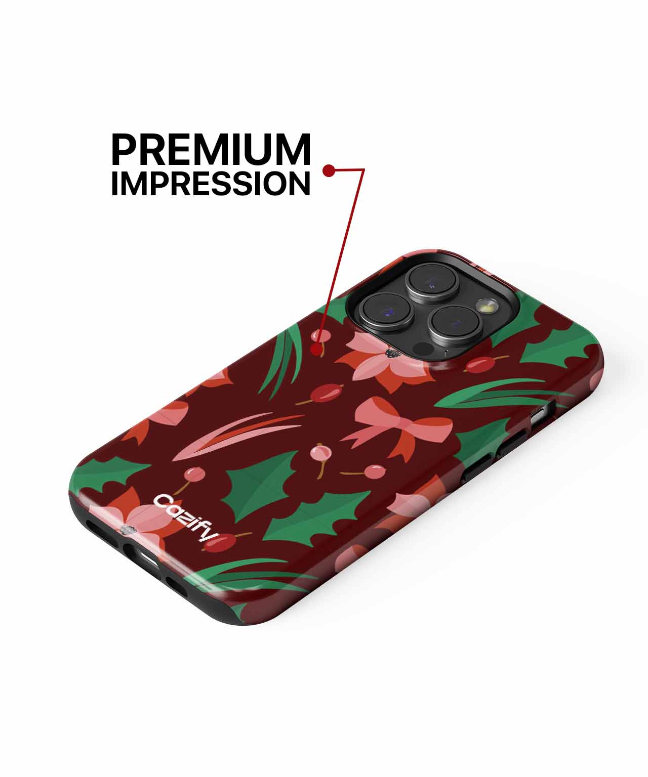 Cheerful Floral Christmas Delight iPhone case Case Cazify - Delivery Canada