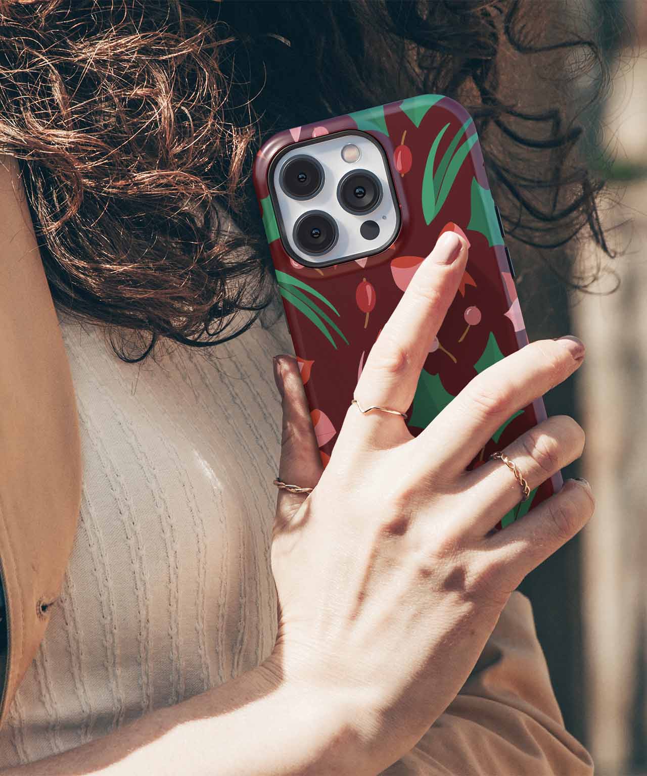 Cheerful Floral Christmas Delight iPhone case Case Cazify - Delivery Canada