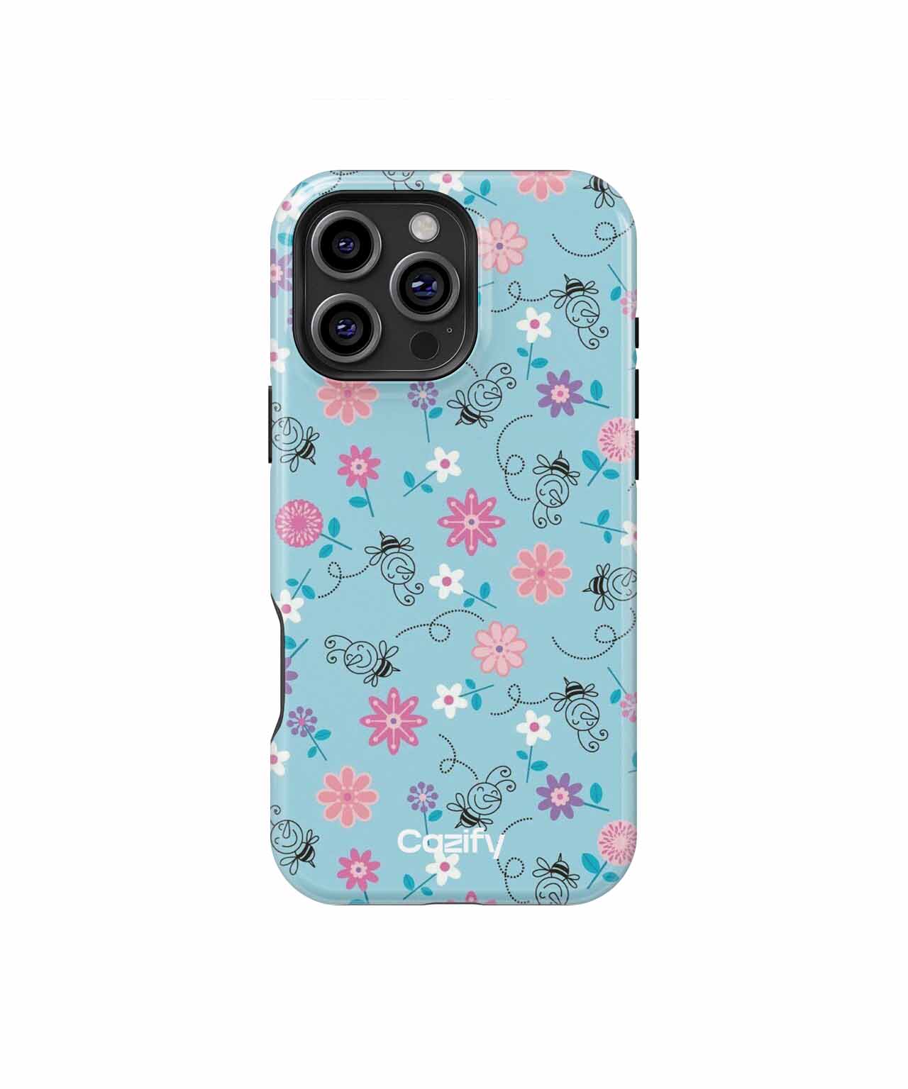 Cheerful Floral Dance on Blue iPhone case Case Cazify - Delivery Canada