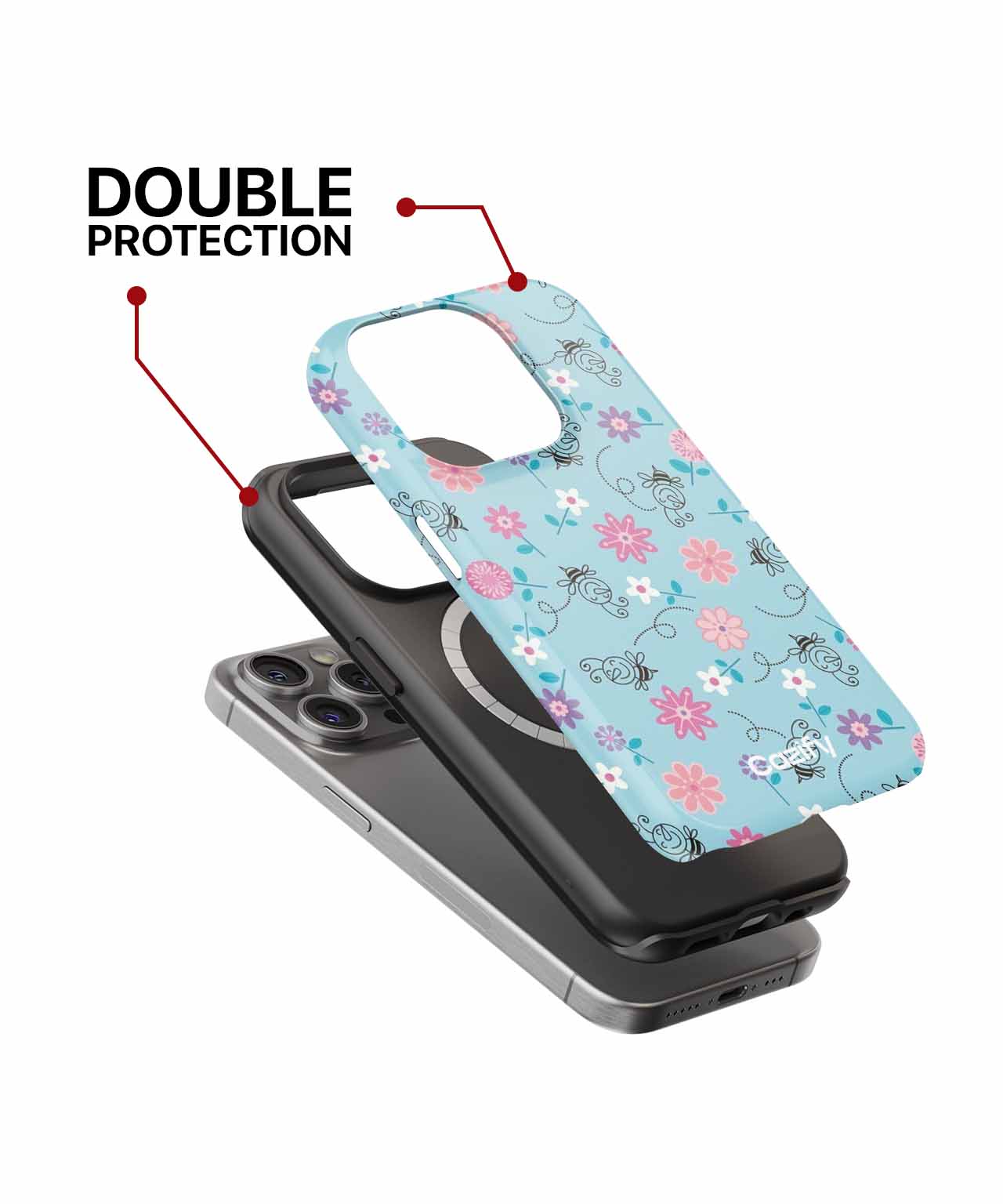 Cheerful Floral Dance on Blue iPhone case Case Cazify - Delivery Canada