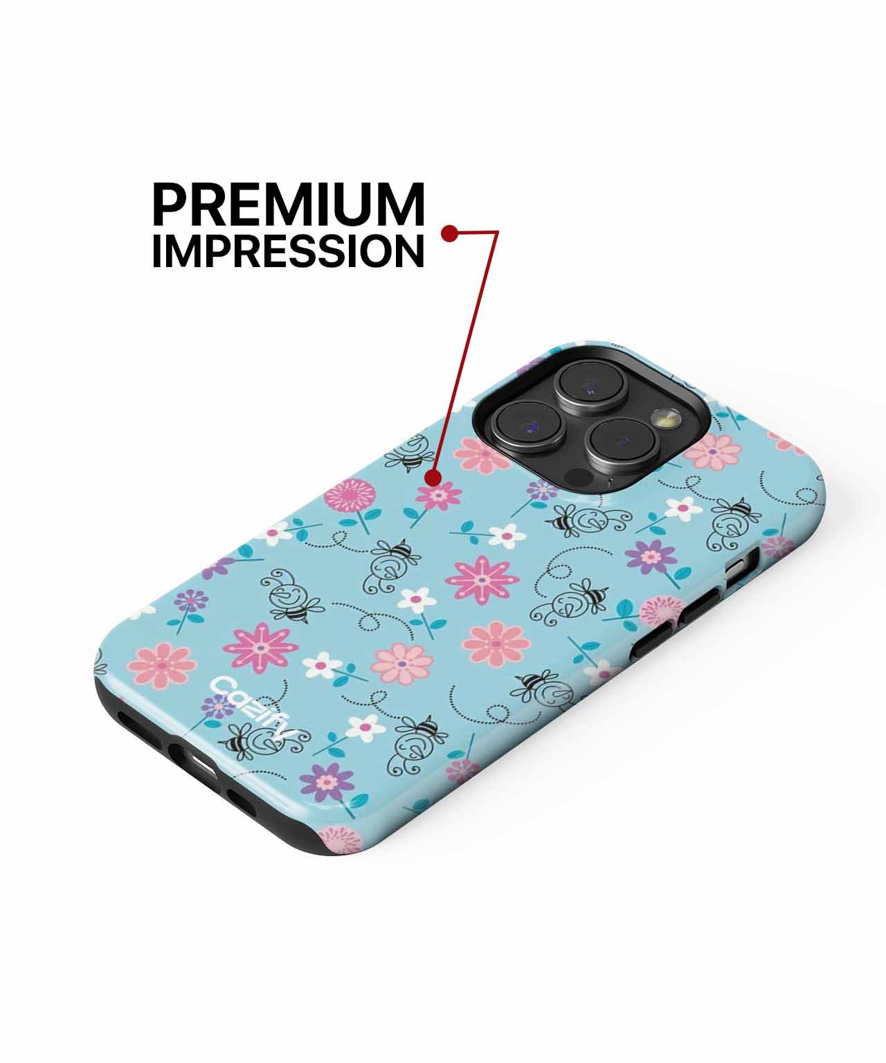 Cheerful Floral Dance on Blue iPhone case Case Cazify - Delivery Canada