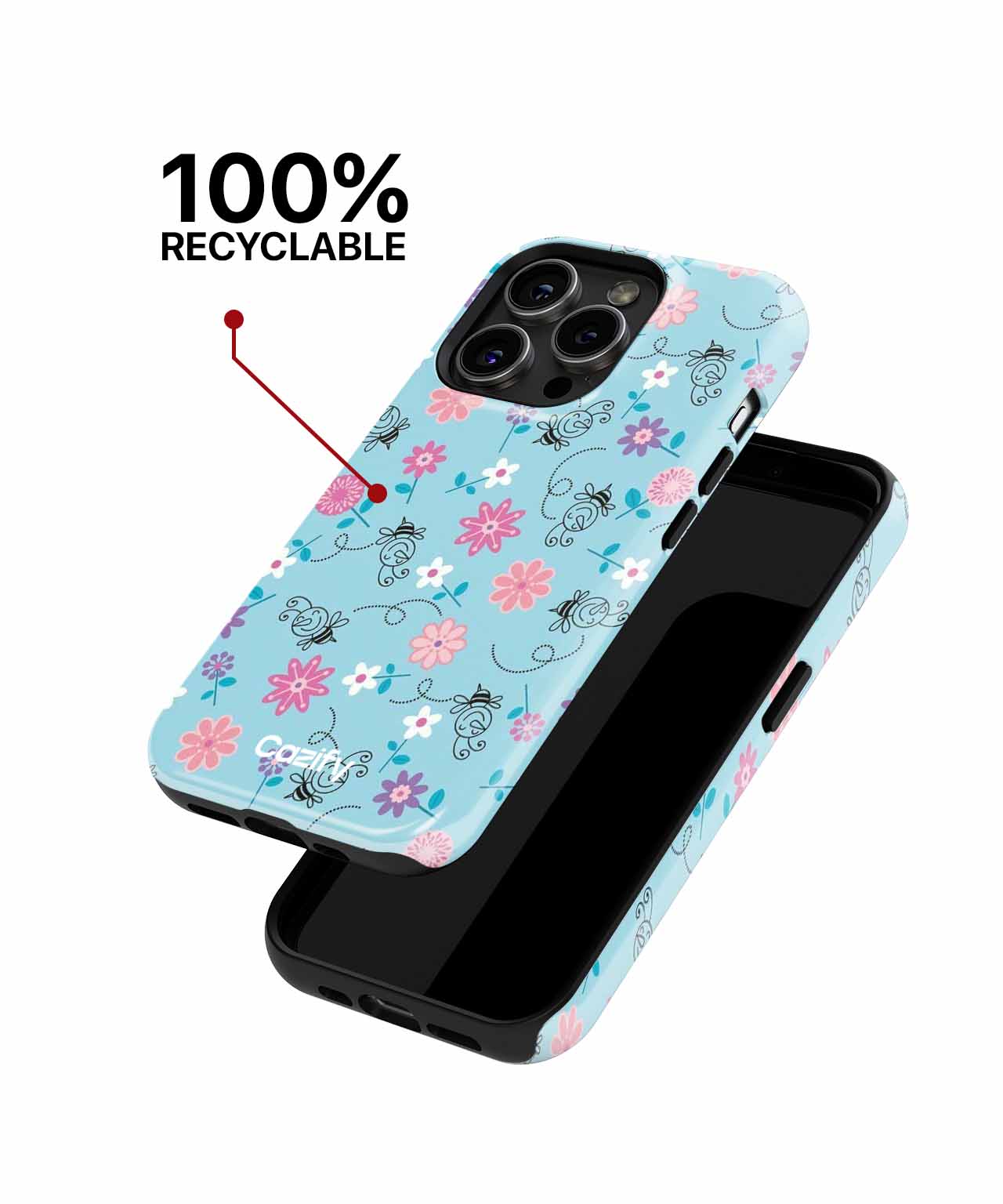 Cheerful Floral Dance on Blue iPhone case Case Cazify - Delivery Canada