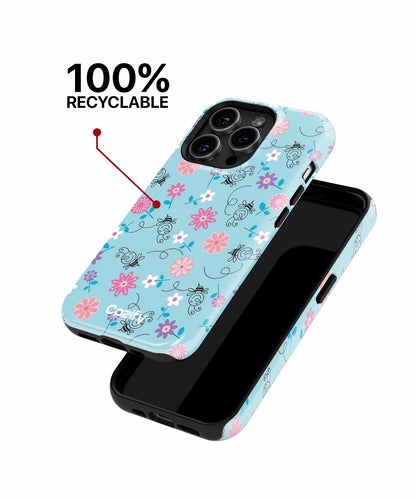 Cheerful Floral Dance on Blue iPhone case Case Cazify - Delivery Canada