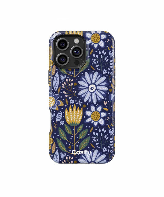 Cheerful Floral Delight on Blue iPhone case Case Cazify - Delivery Canada
