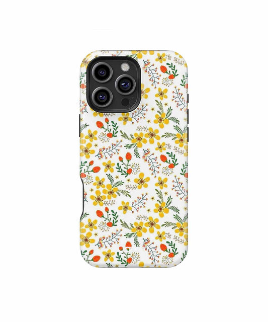 Cheerful Floral Fantasy with Tiny Foxes iPhone case Case Cazify - Delivery Canada