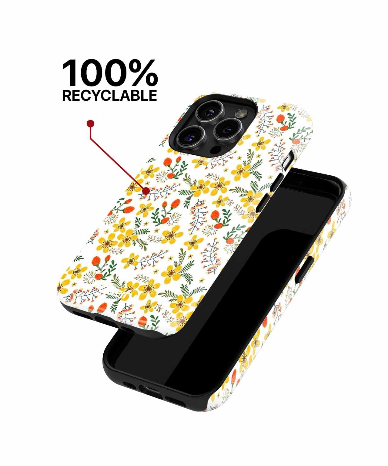 Cheerful Floral Fantasy with Tiny Foxes iPhone case Case Cazify - Delivery Canada