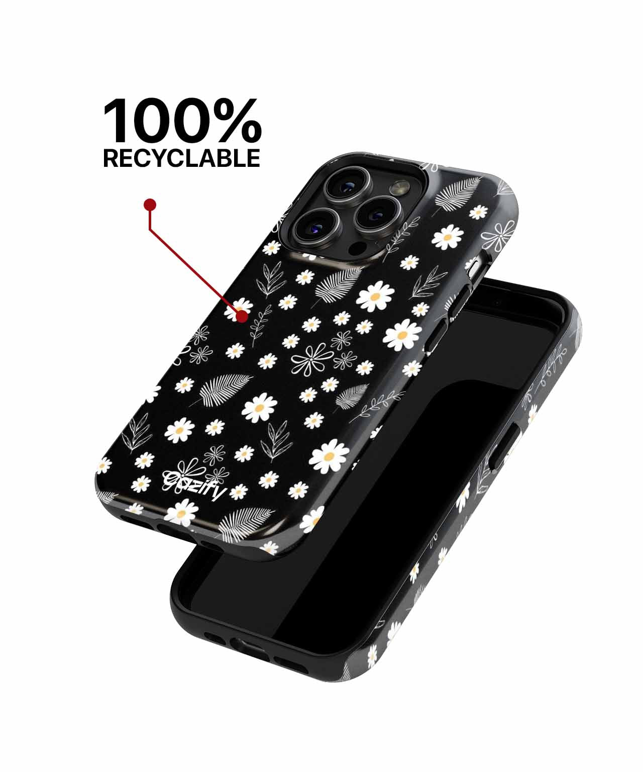 Cheerful Floral Party on Black iPhone case Case Cazify - Delivery Canada