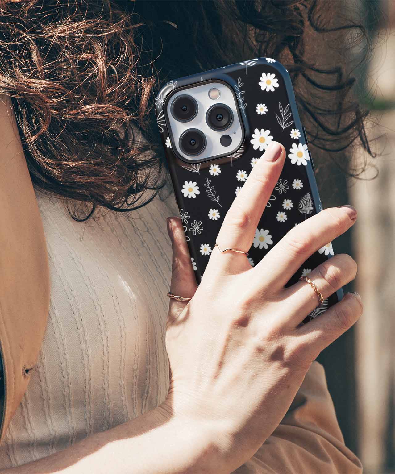Cheerful Floral Party on Black iPhone case Case Cazify - Delivery Canada