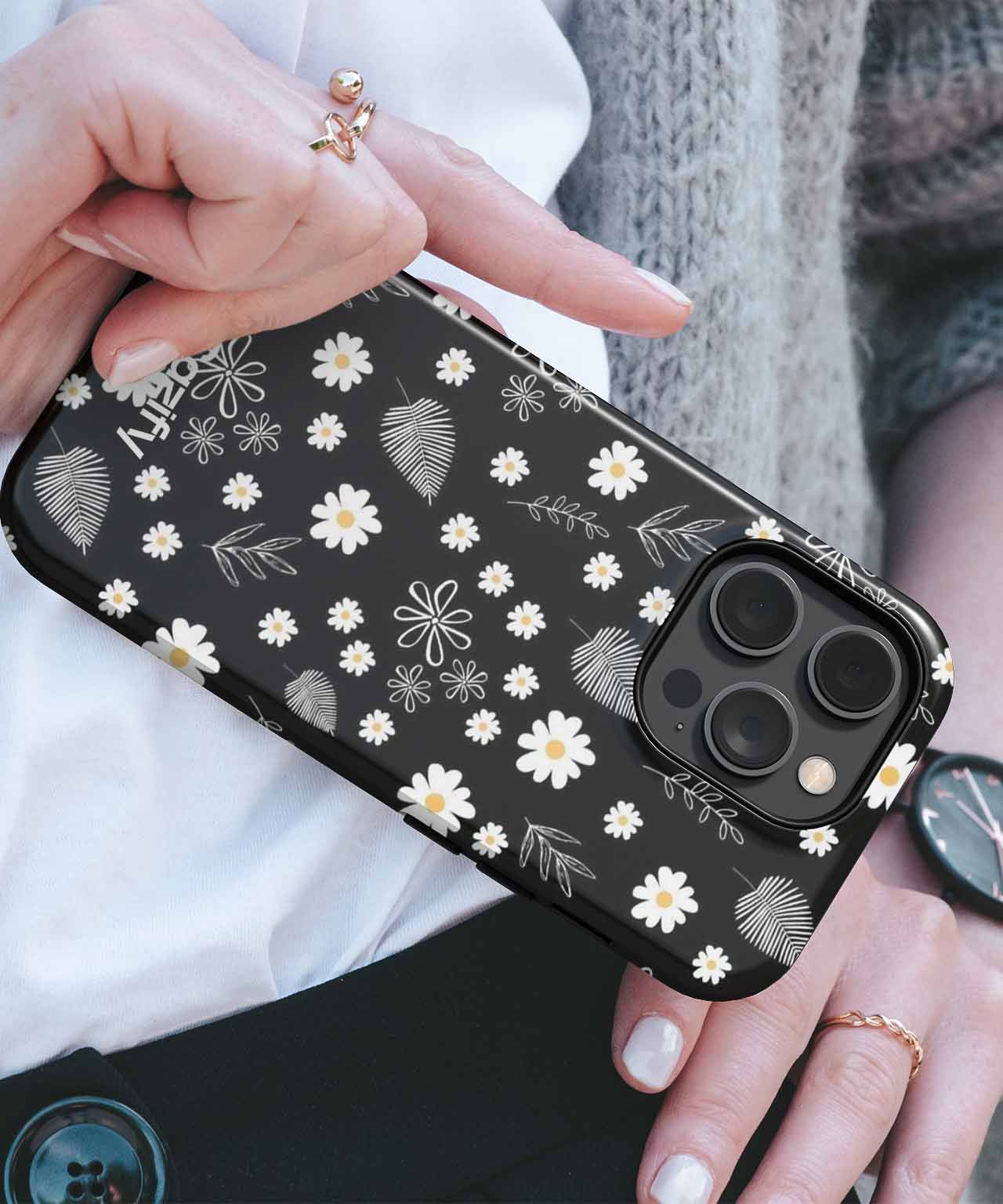 Cheerful Floral Party on Black iPhone case Case Cazify - Delivery Canada